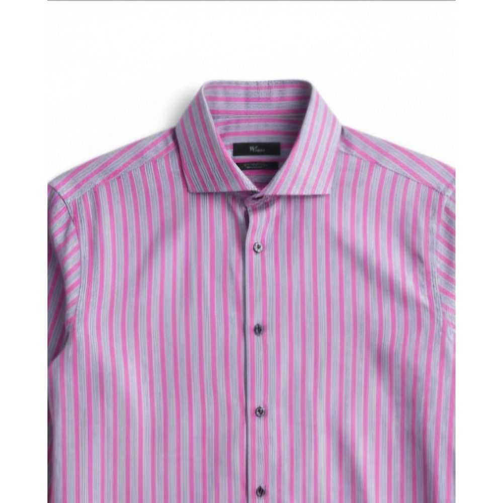 Venti Limited Edition Button Up Men's 16.5 Striped Cotton Shirt